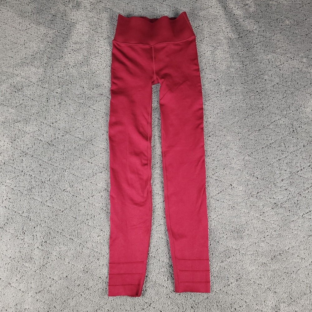 Fabletics Sculptknit Leggings Womens S Red High Waisted Athleisure Slimming